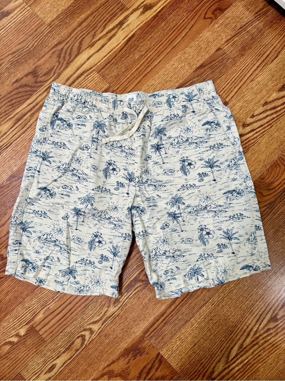 GAP Men’s Shorts with Navy Island Print